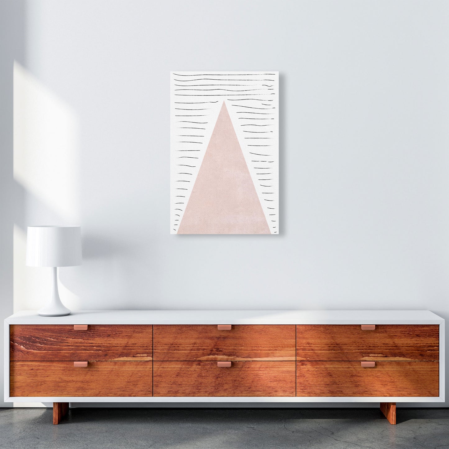 Mountains lines pink cotton Art Print by Pixy Paper A2 Canvas