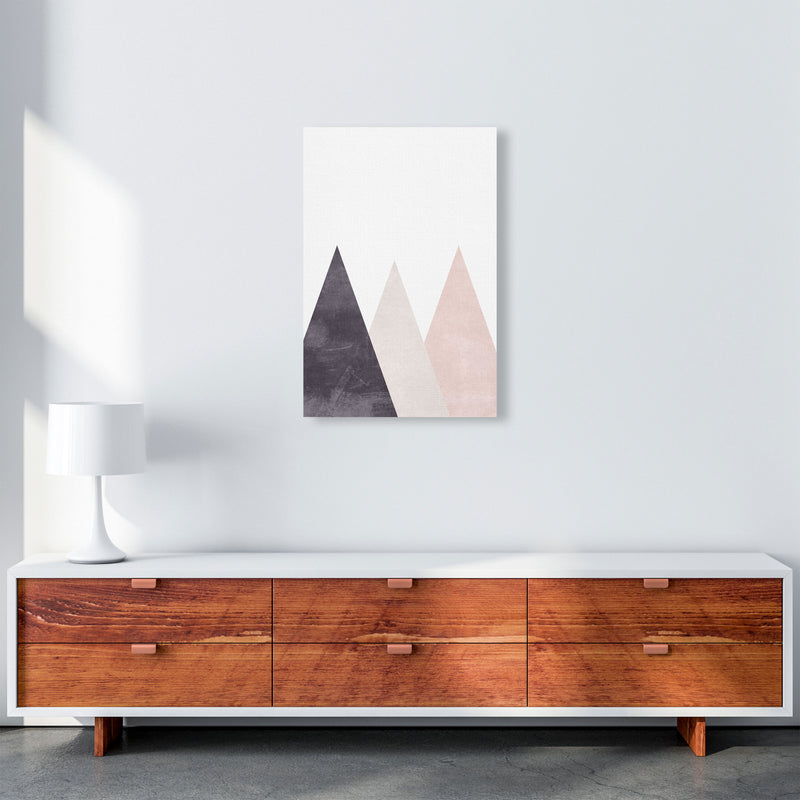 Mountains pink cotton Art Print by Pixy Paper A2 Canvas