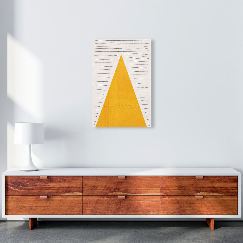 Mountains lines mustard Art Print by Pixy Paper A2 Canvas