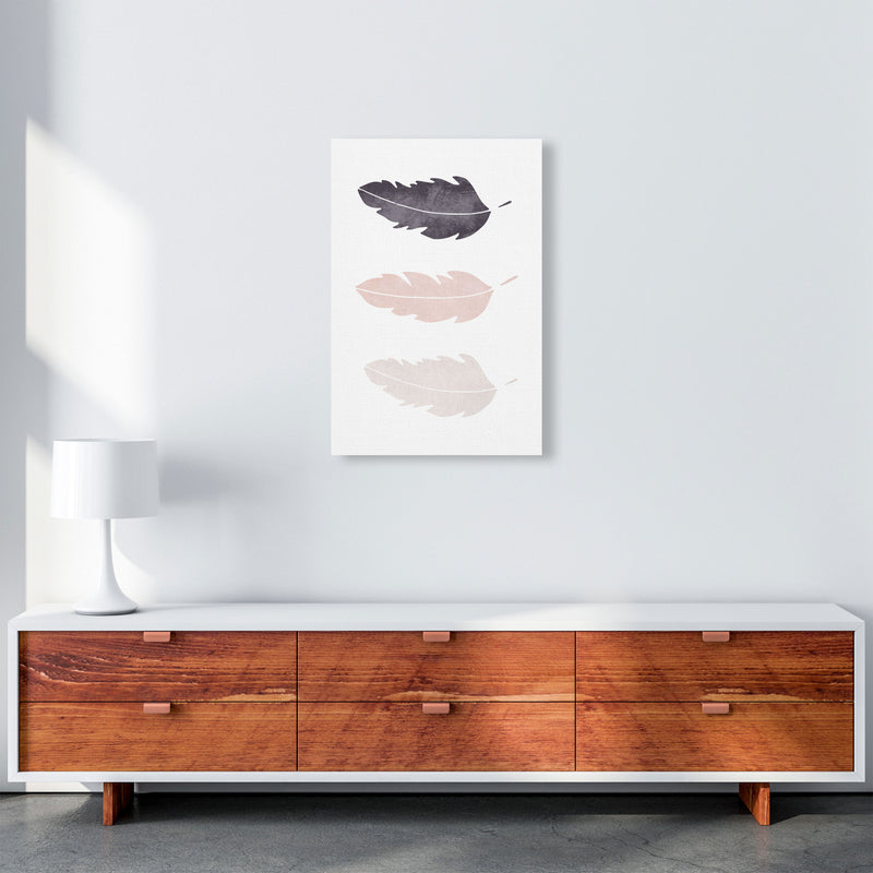 Feathers pink cotton Art Print by Pixy Paper A2 Canvas