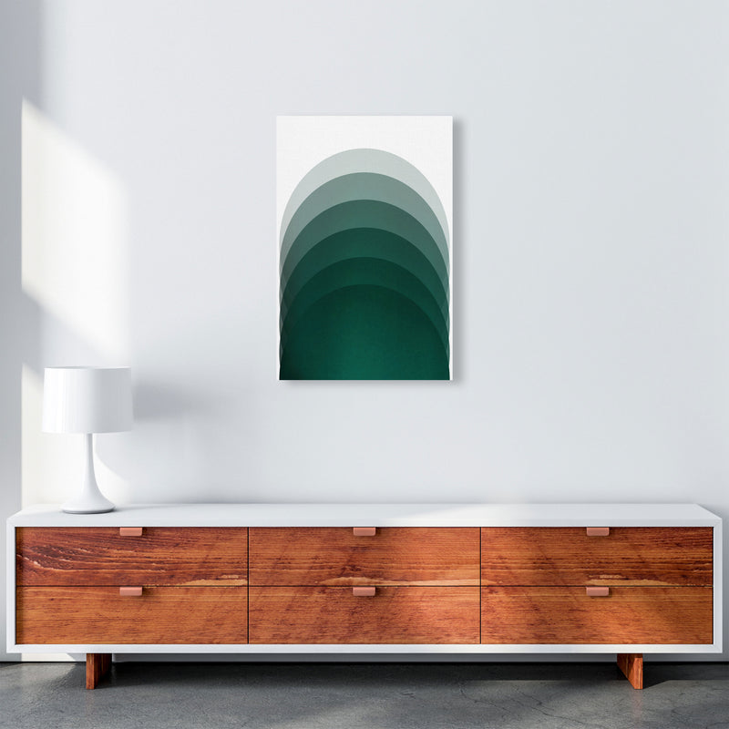 Gradient Sun rising emerald Art Print by Pixy Paper A2 Canvas