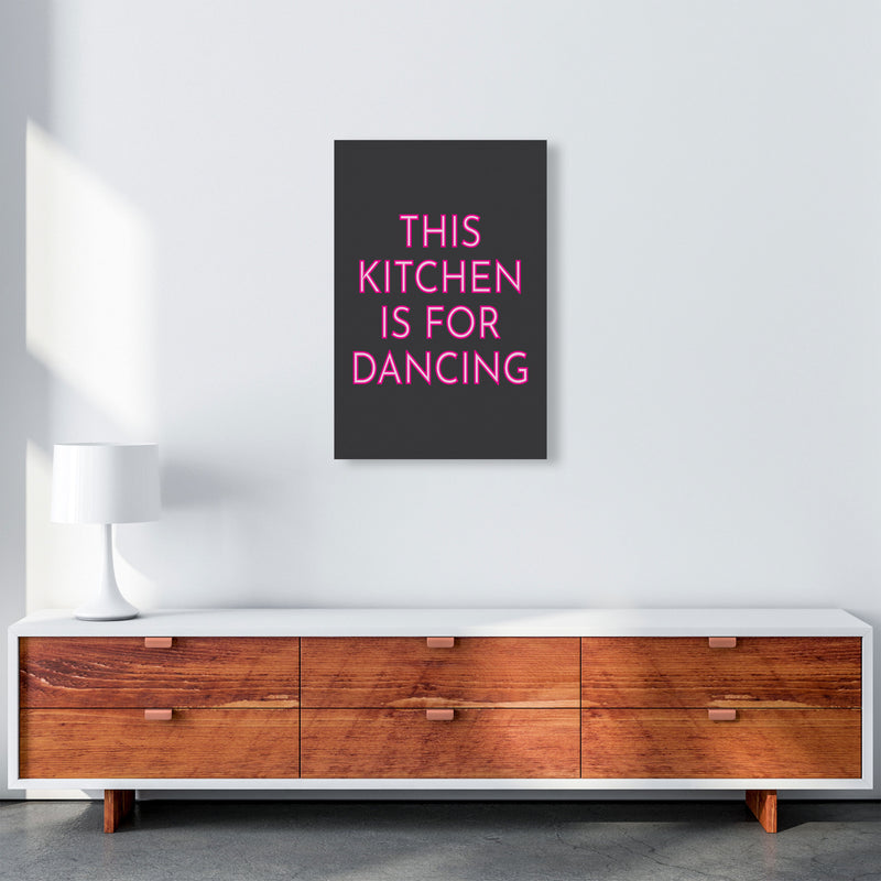 This Kitchen Is For Dancing Neon Art Print by Pixy Paper A2 Canvas