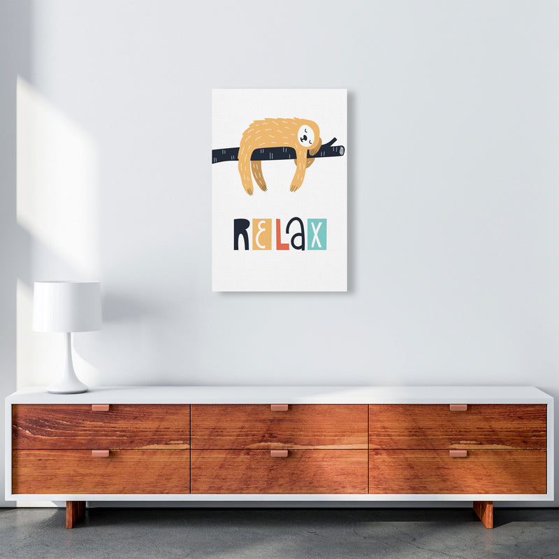Relax sloth Neutral kids Art Print by Pixy Paper A2 Canvas