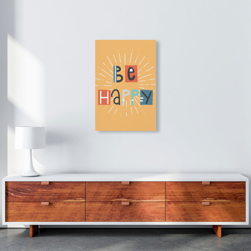 Be happy Neutral kids Art Print by Pixy Paper A2 Canvas