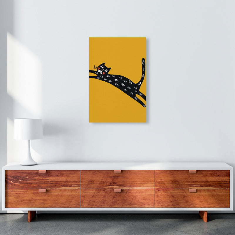 Mustard Cat Art Print by Pixy Paper A2 Canvas