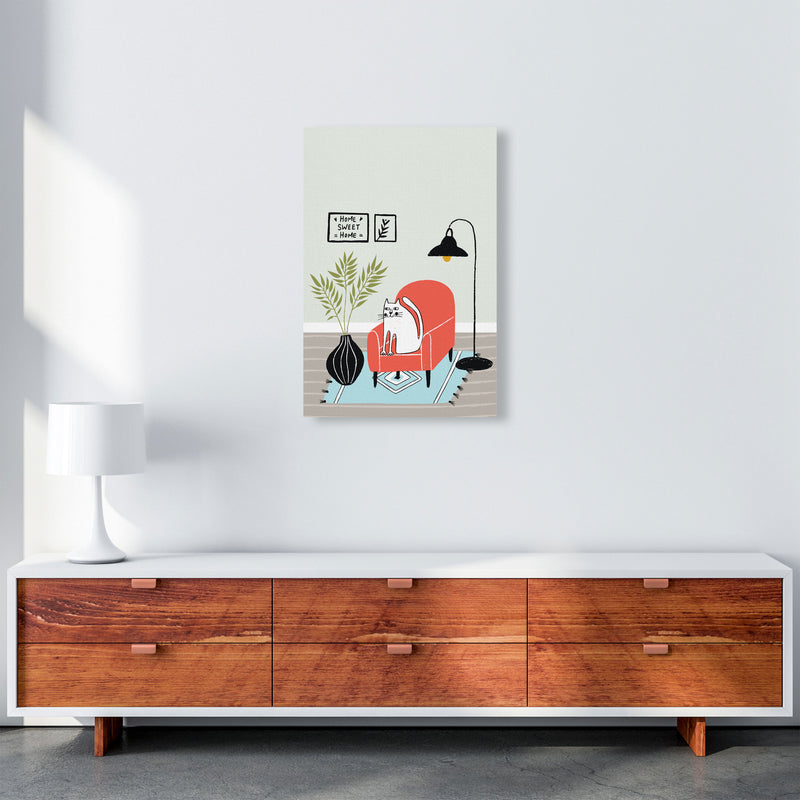 Home Sweet Home Cat Art Print by Pixy Paper A2 Canvas