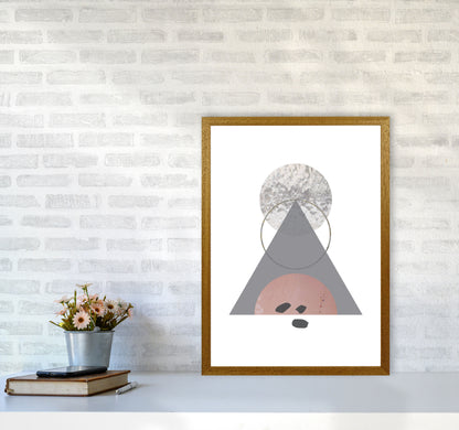 Peach, Sand And Glass Abstract Triangle Modern Print A2 Print Only