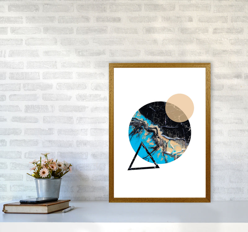 Blue Sand Abstract Circles Modern Print A2 Print Only