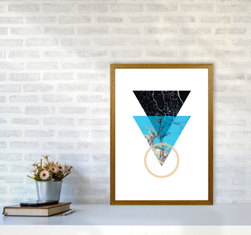 Blue Sand Abstract Triangles Modern Print A2 Print Only