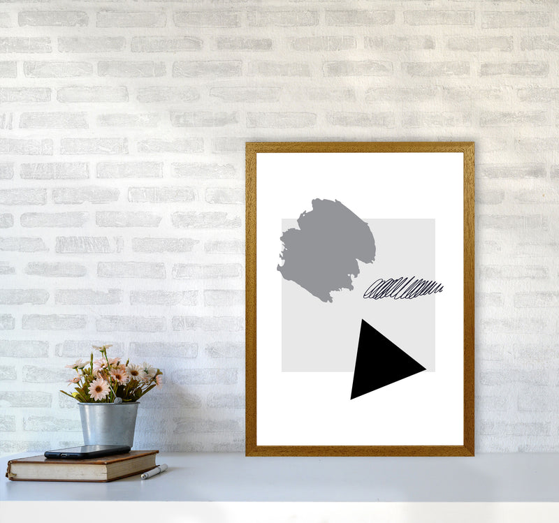 Grey Square Mismatch Abstract Modern Print A2 Print Only