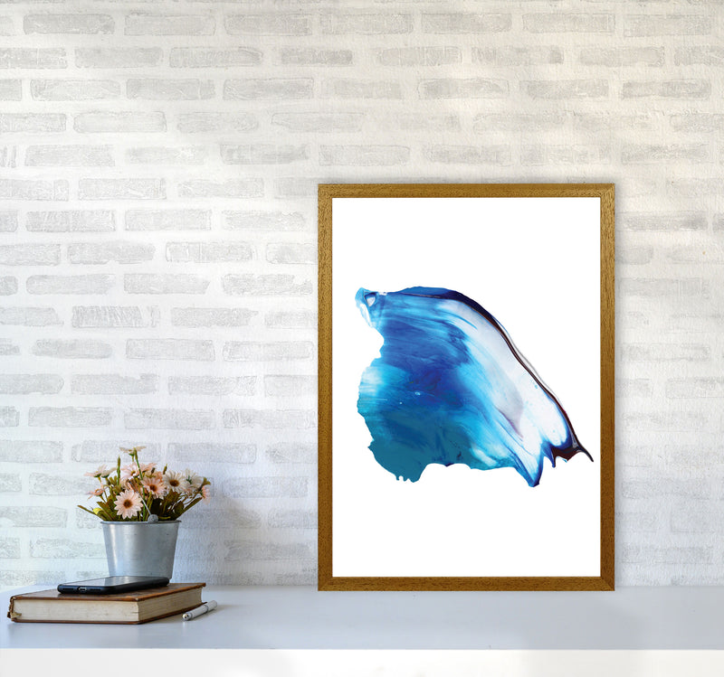 Blue Abstract Paint Stroke Modern Print A2 Print Only