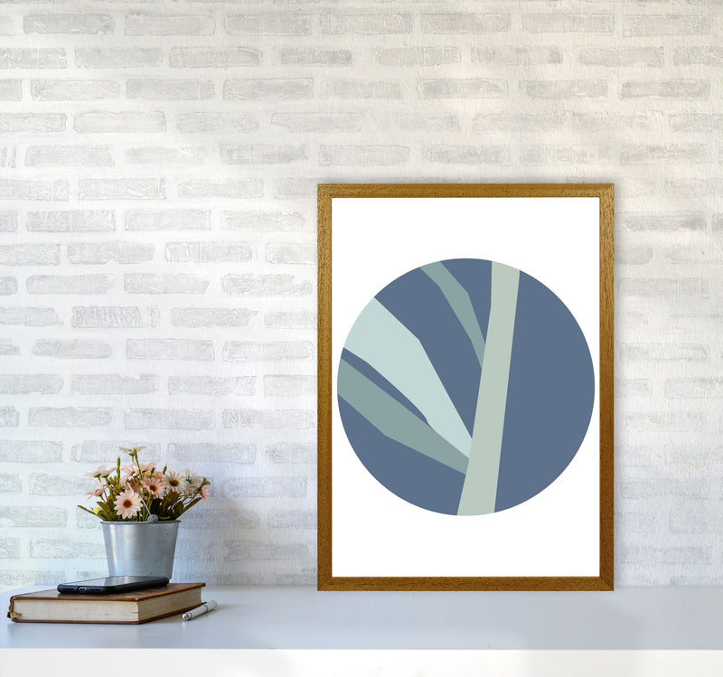Navy Abstract Circle With Branches Modern Print A2 Print Only