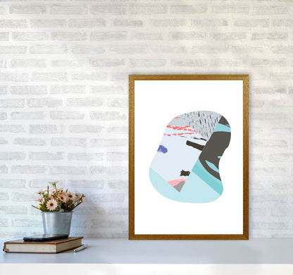 Teal Abstract Patterns Shape Modern Print A2 Print Only