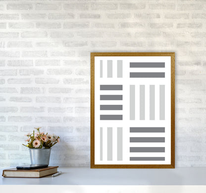 Grey Abstract Patterns 2 Modern Print A2 Print Only