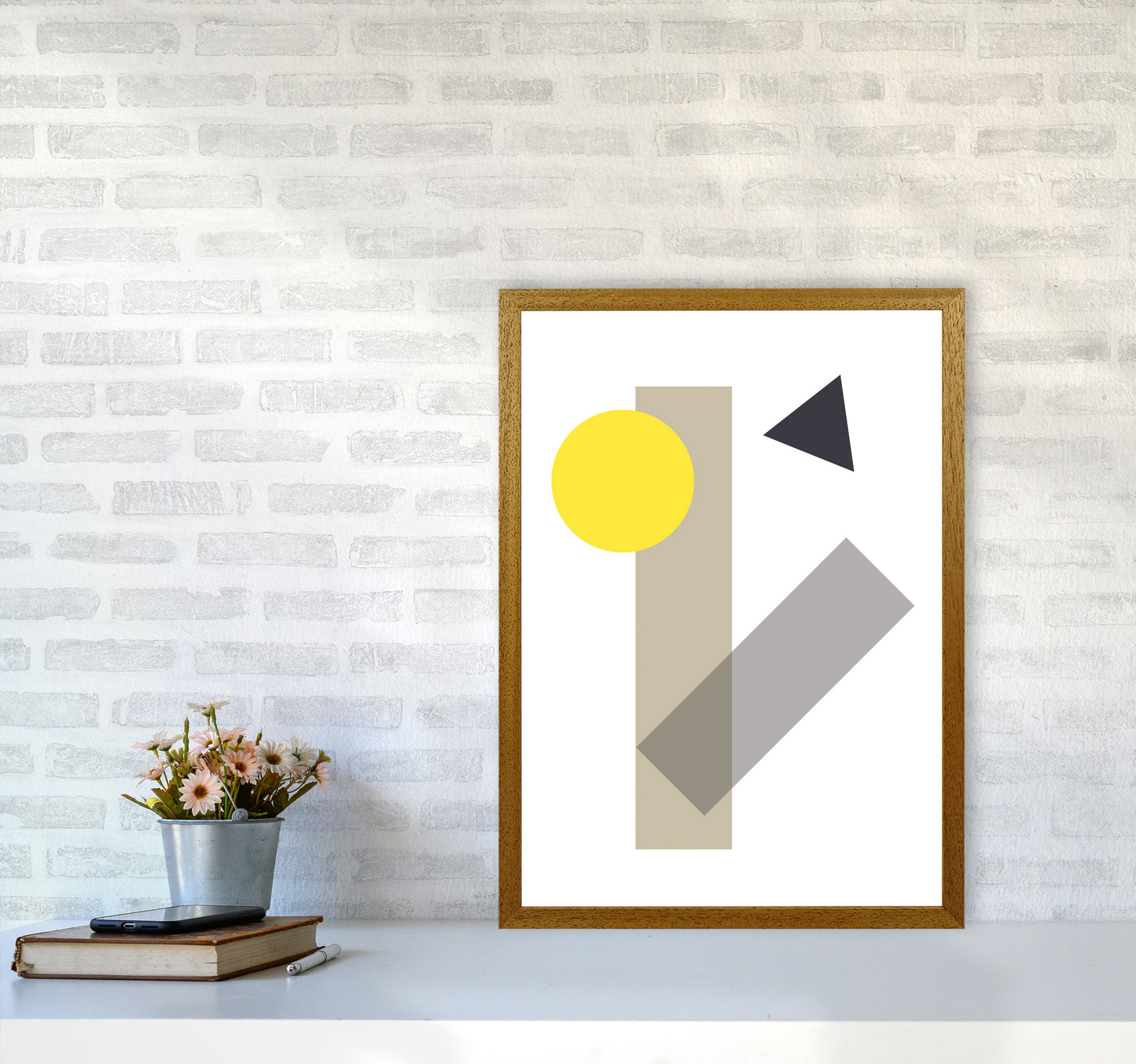 Random Yellow Geo Styles 3 Modern Print A2 Print Only