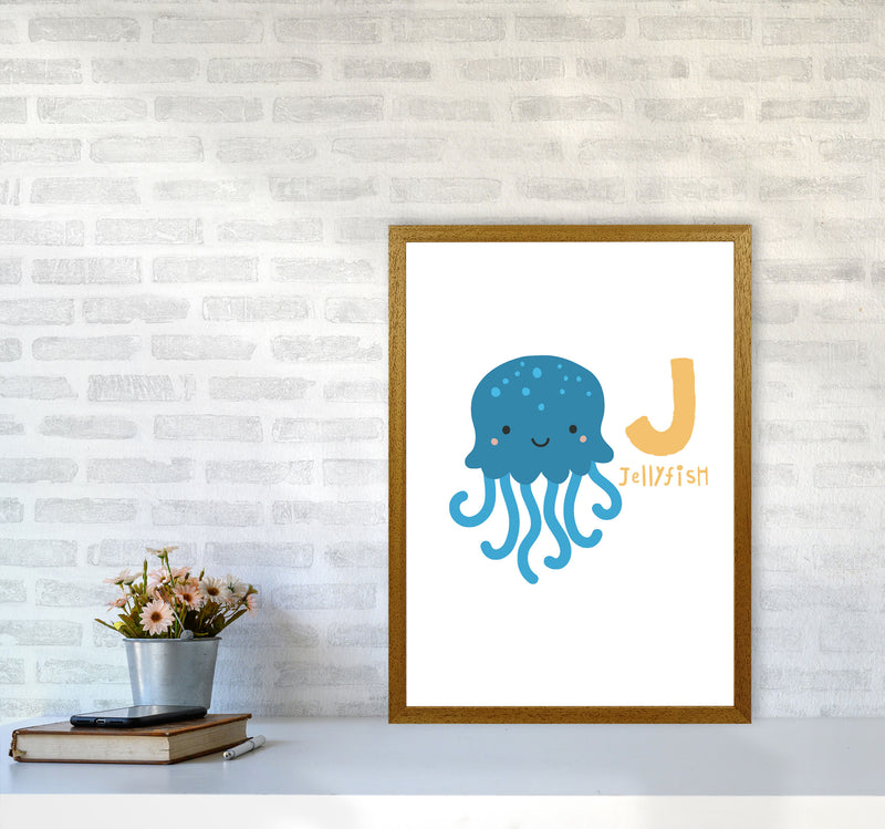 Alphabet Animals, J Is For Jellyfish Framed Nursey Wall Art Print A2 Print Only