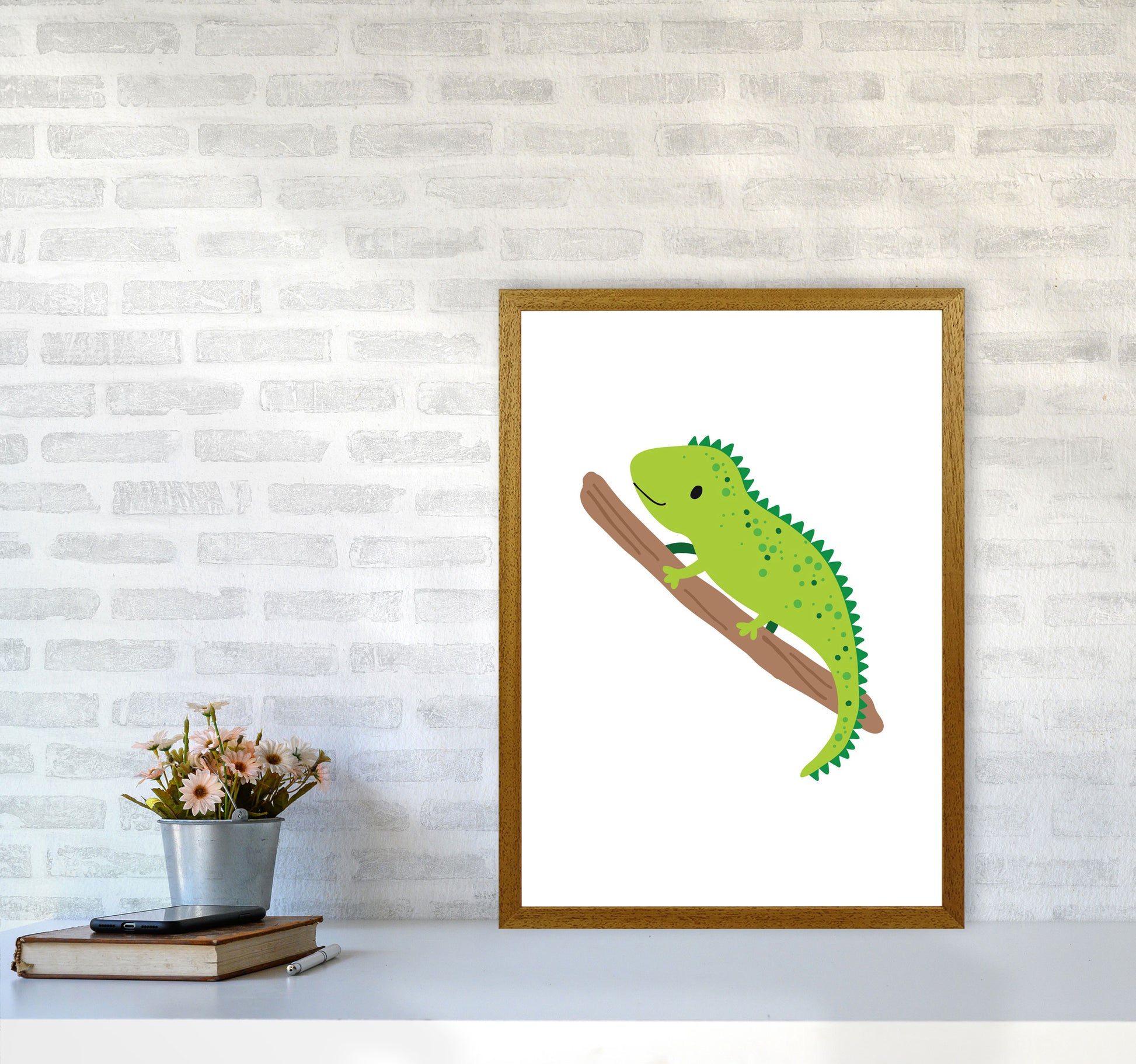 Children&#39;s Animals, Iguana Modern Print A2 Print Only