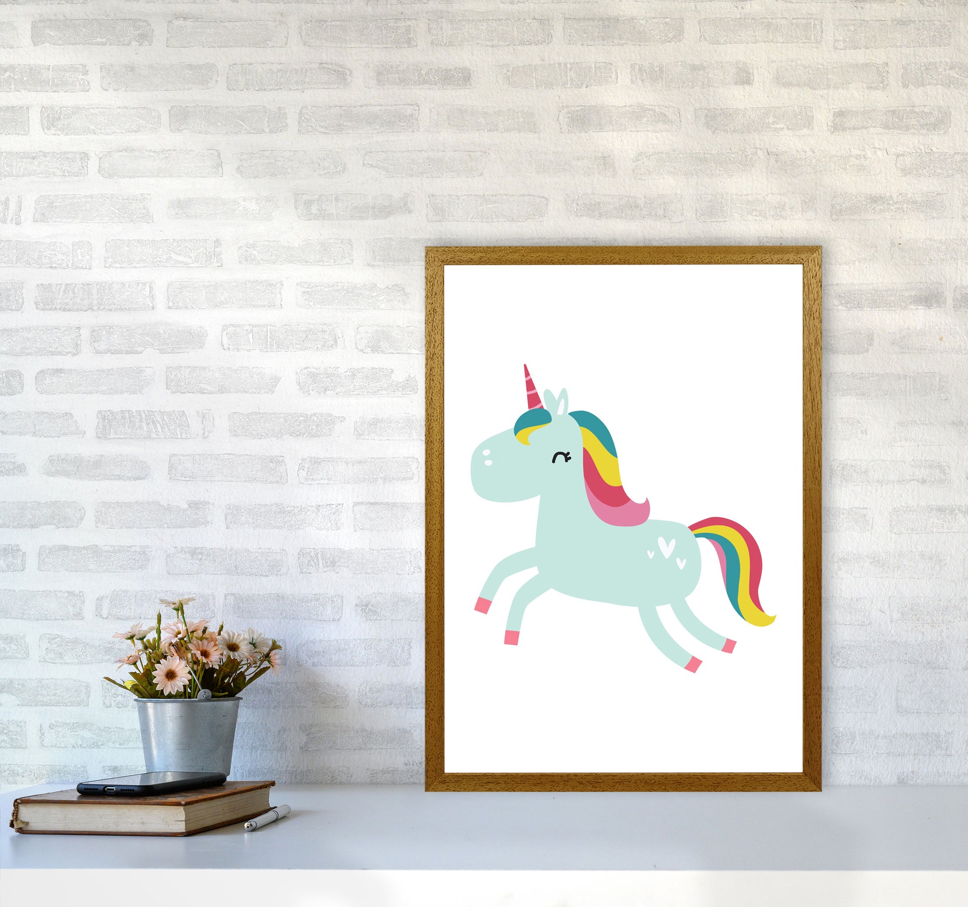 Children&#39;s Animals, Unicorn Modern Print A2 Print Only