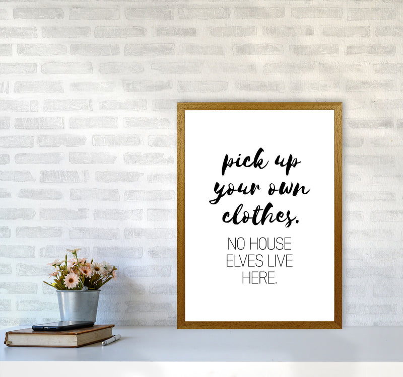House Elves, Bathroom Framed Typography Wall Art Print A2 Print Only