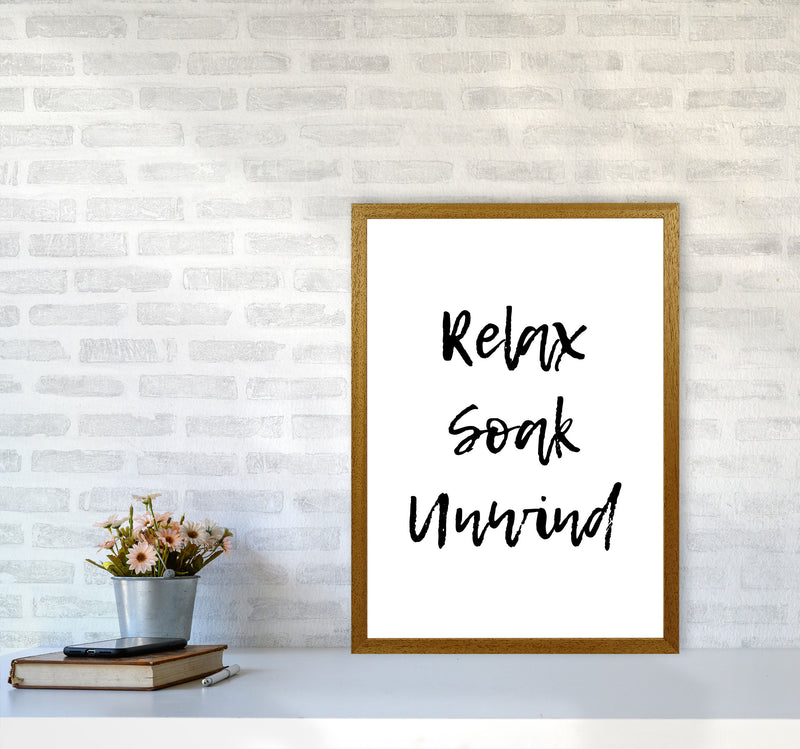 Relax Soak Unwind, Bathroom Modern Print, Framed Bathroom Wall Art A2 Print Only