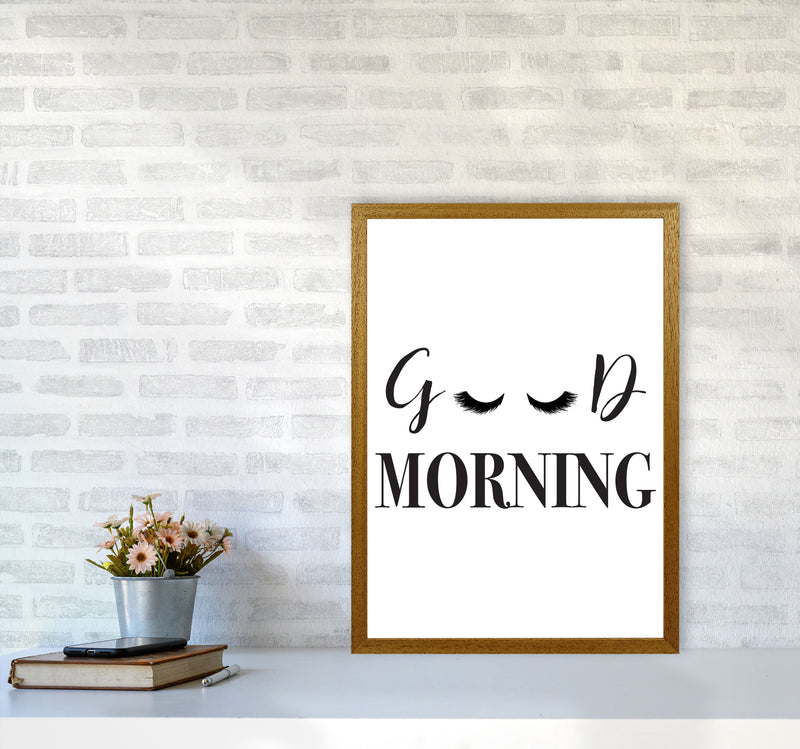 Good Morning Lashes Framed Typography Wall Art Print A2 Print Only