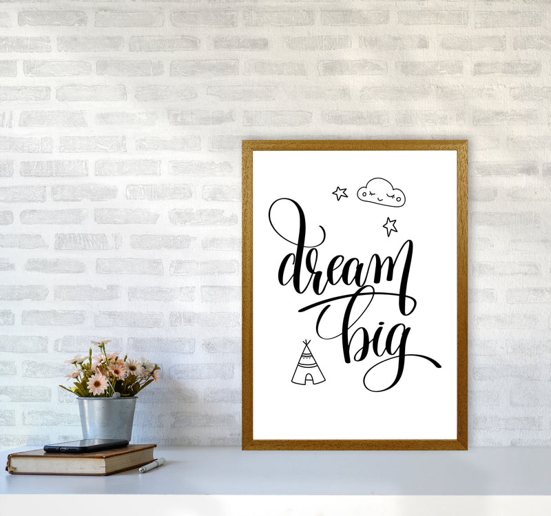 Dream Big Black Framed Nursey Wall Art Print A2 Print Only