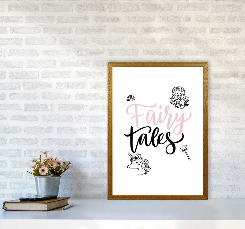 Fairy Tales Black And Pink Framed Nursey Wall Art Print A2 Print Only