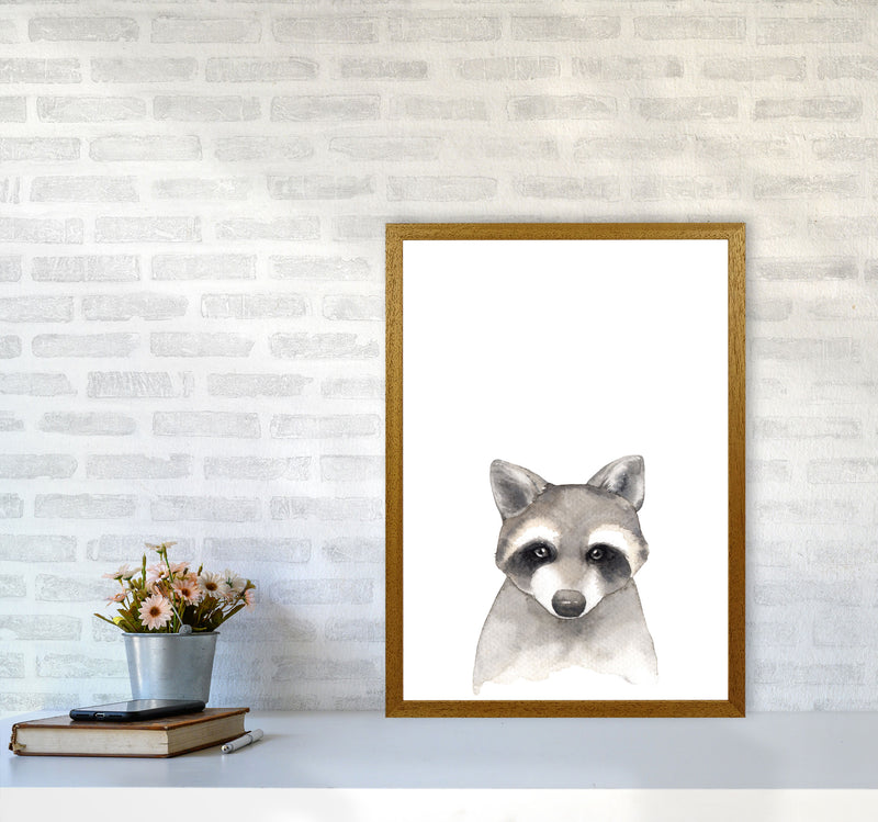 Forest Friends, Cute Raccoon Modern Print Animal Art Print A2 Print Only
