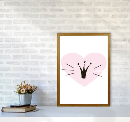 Crown With Pink Heart Framed Nursey Wall Art Print A2 Print Only