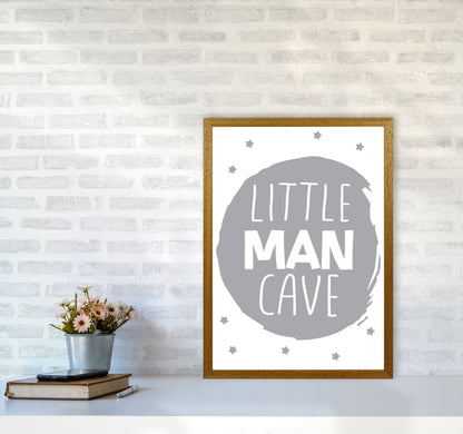 Little Man Cave Grey Circle Framed Nursey Wall Art Print A2 Print Only