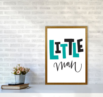 Little Man Teal And Black Framed Nursey Wall Art Print A2 Print Only