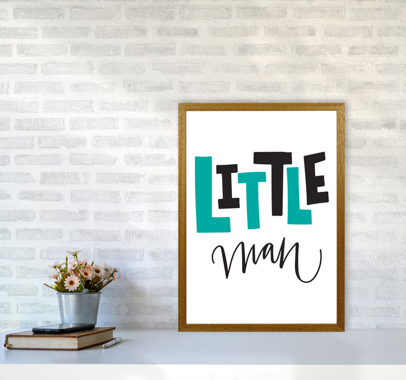 Little Man Teal And Black Framed Nursey Wall Art Print A2 Print Only
