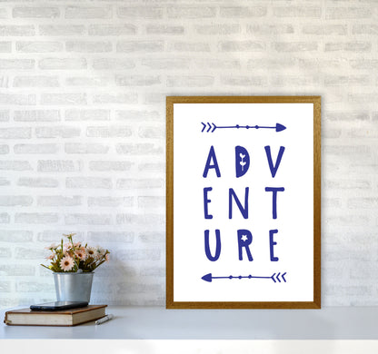 Adventure Navy Framed Typography Wall Art Print A2 Print Only