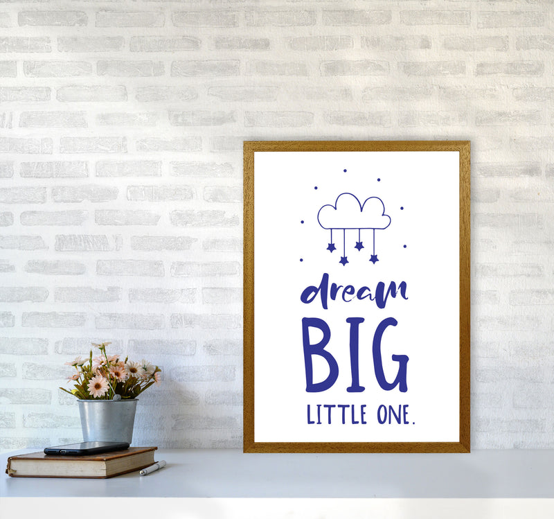 Dream Big Little One Navy Framed Nursey Wall Art Print A2 Print Only