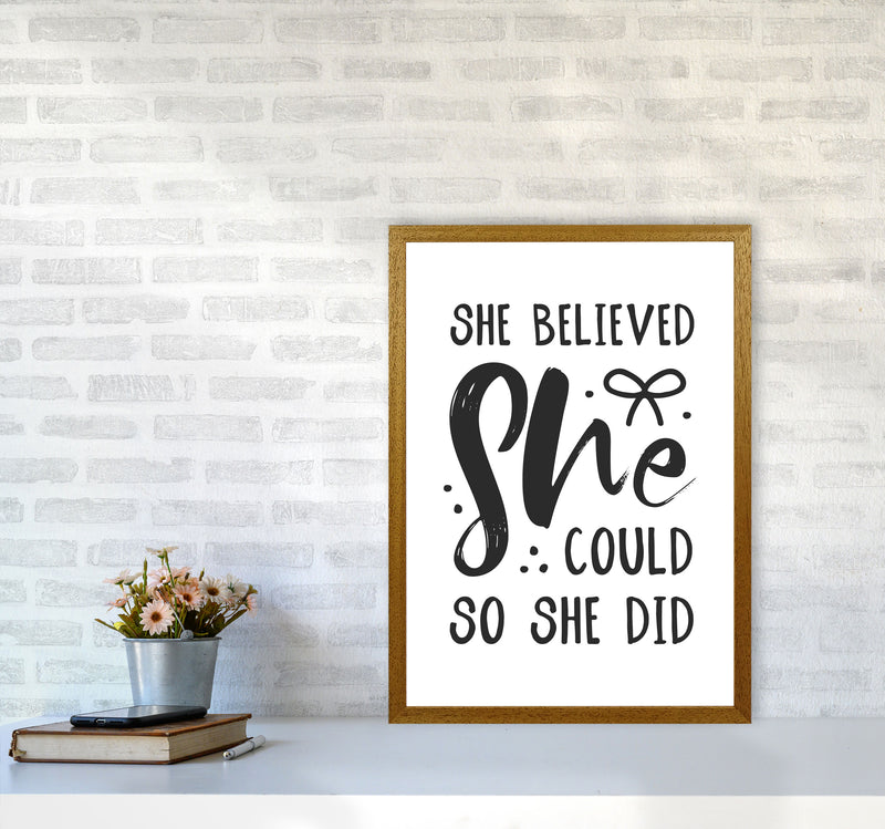She Believed She Could So She Did Black Modern Print A2 Print Only