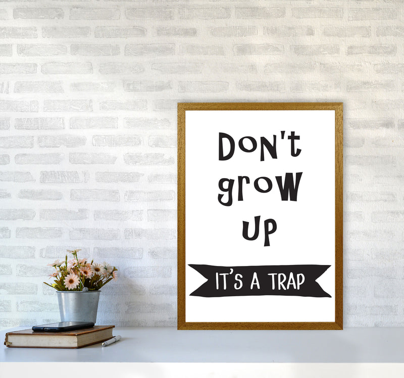 Don&#39;t Grow Up It&#39;s A Trap Banner Framed Typography Wall Art Print