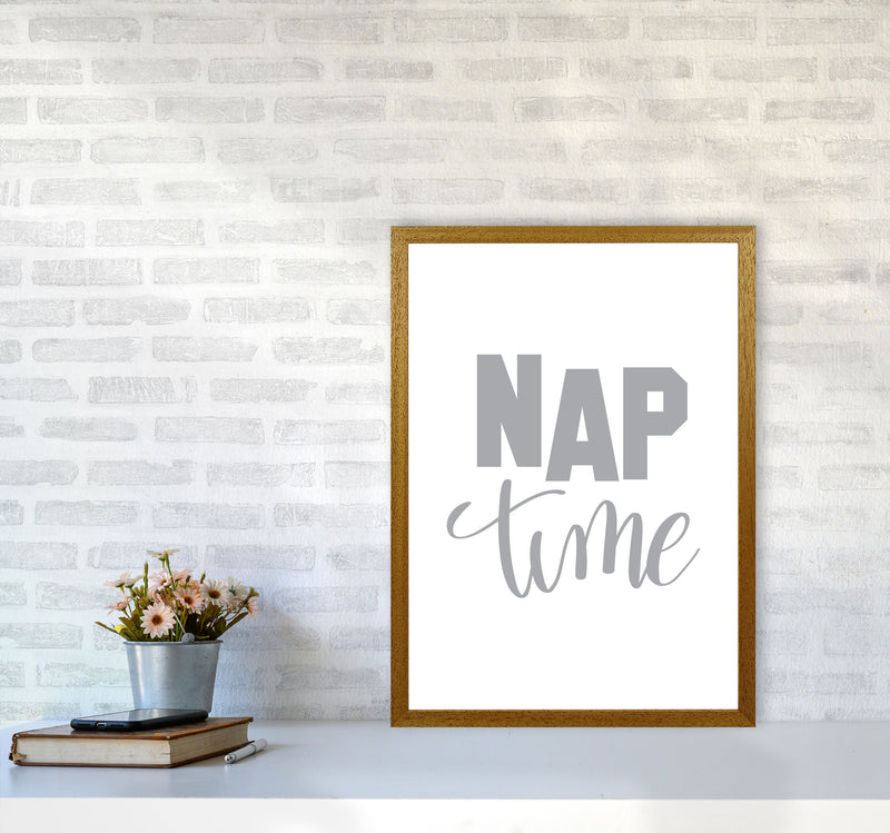 Nap Time Grey Framed Typography Wall Art Print A2 Print Only
