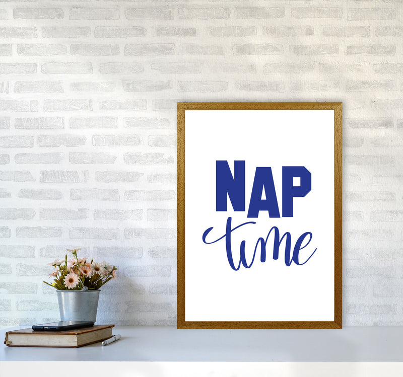 Nap Time Navy Framed Typography Wall Art Print A2 Print Only
