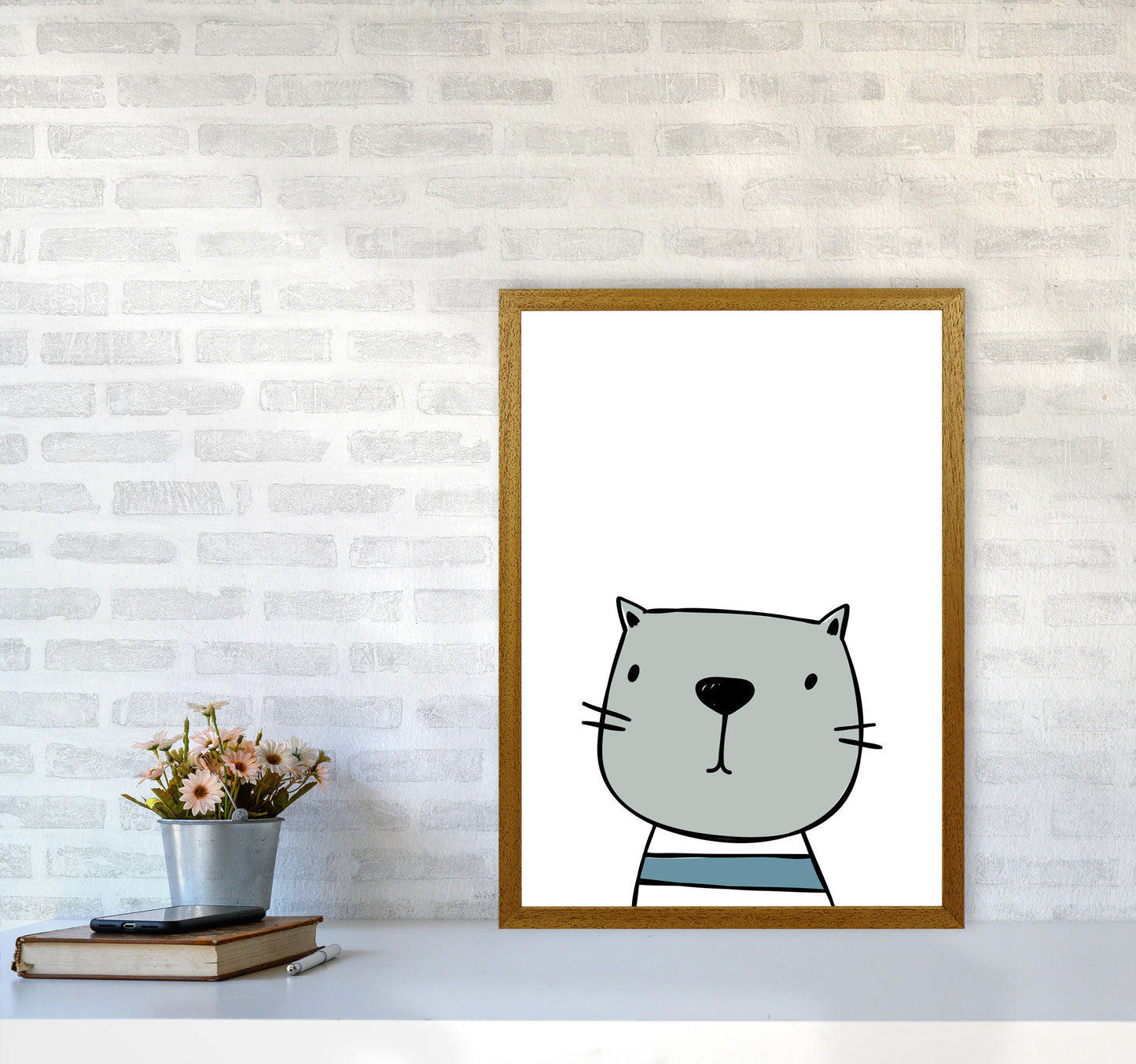 Cat Modern Print Animal Art Print A2 Print Only