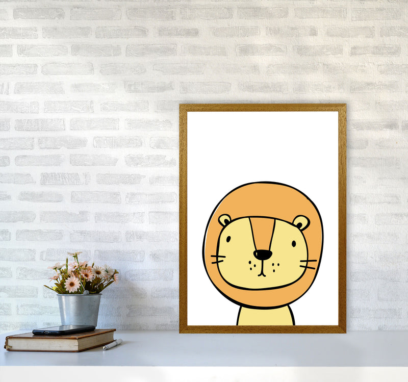 Scandi Lion Framed Nursey Wall Art Print A2 Print Only