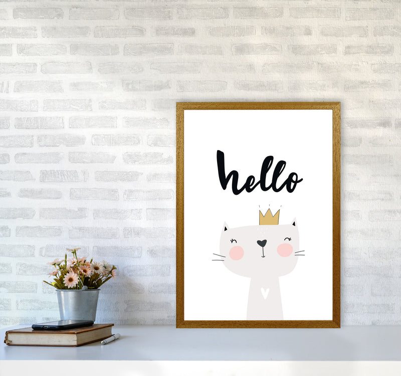 Hello Scandi Cat Modern Print Animal Art Print A2 Print Only