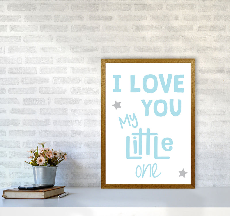 I Love You Little One Blue Framed Nursey Wall Art Print A2 Print Only