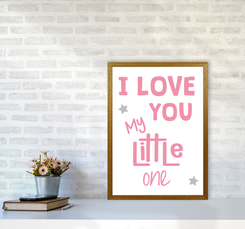 I Love You Little One Pink Framed Nursey Wall Art Print A2 Print Only