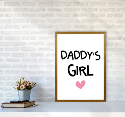 Daddy&#39;s Girl Pink Framed Nursey Wall Art Print A2 Print Only
