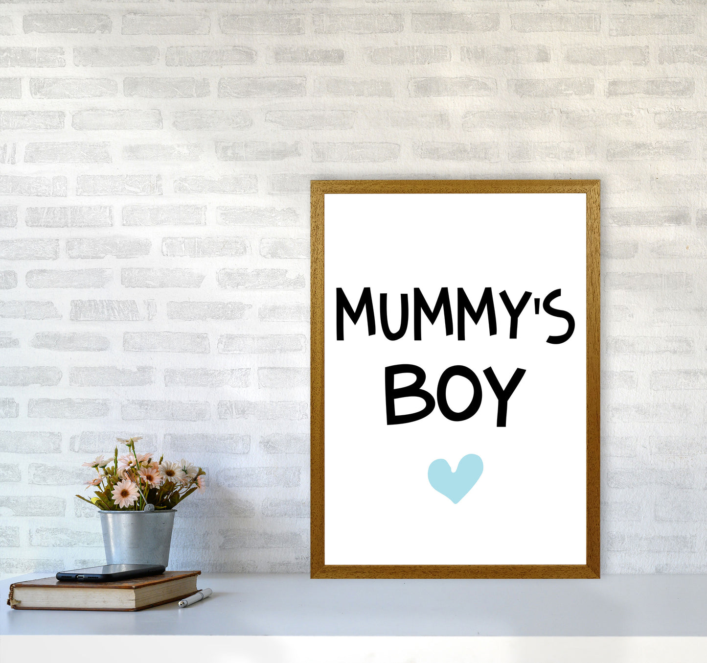 Mummy&#39;s Boy Blue Framed Nursey Wall Art Print A2 Print Only