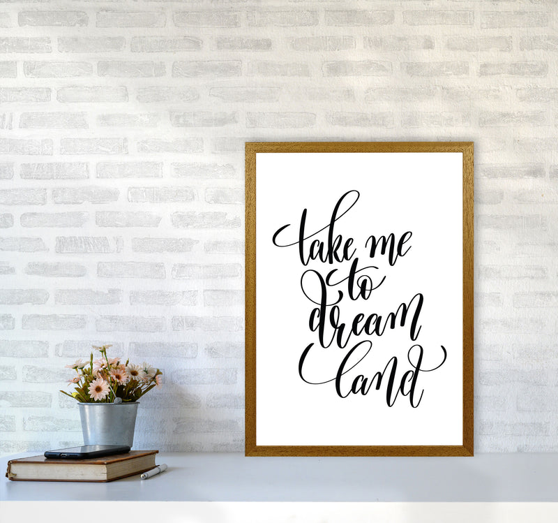 Take Me To Dream Land Black Modern Print A2 Print Only