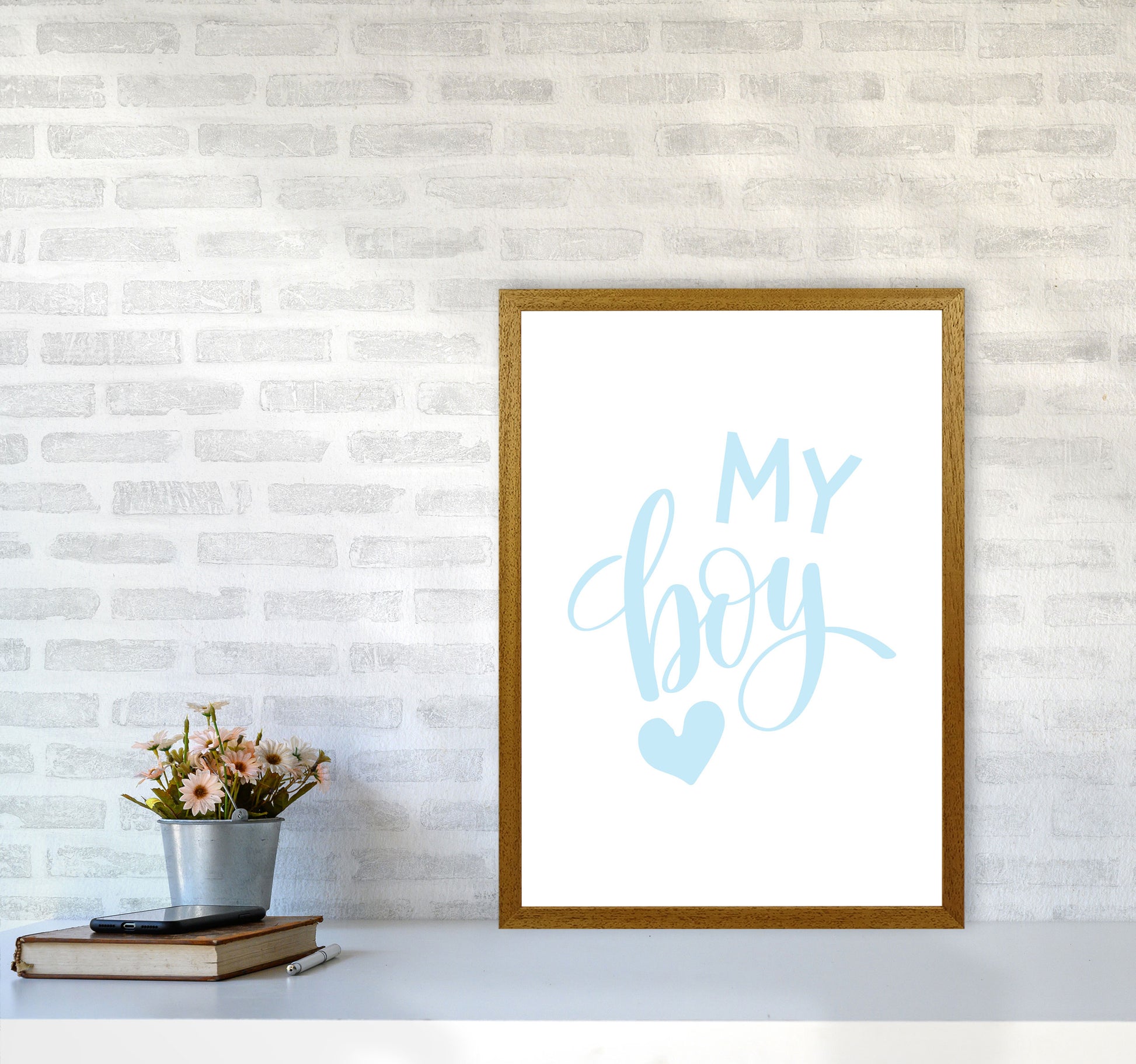 My Boy Blue Framed Nursey Wall Art Print A2 Print Only