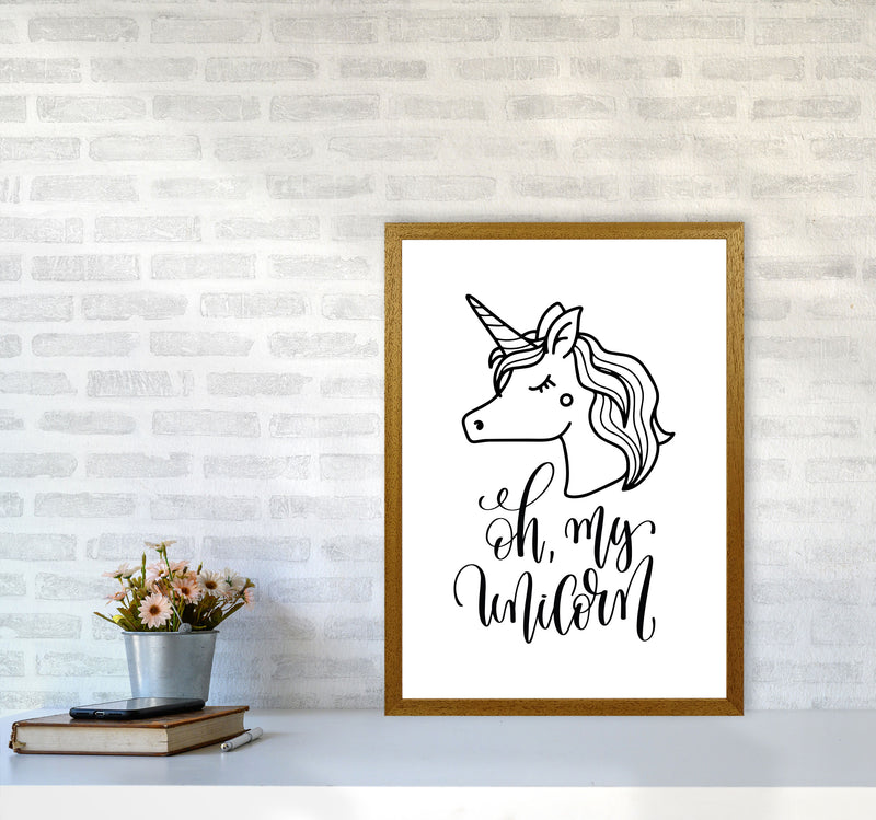 Oh My Unicorn Black Framed Nursey Wall Art Print A2 Print Only