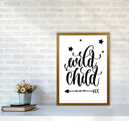 Wild Child Black Framed Nursey Wall Art Print A2 Print Only