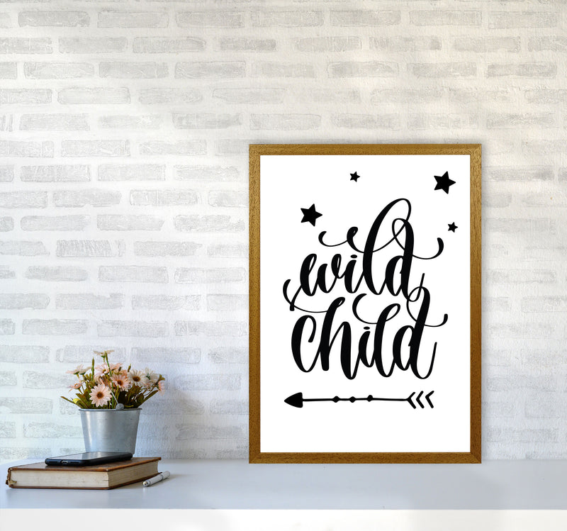Wild Child Black Framed Nursey Wall Art Print A2 Print Only